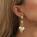 Load image into Gallery viewer, Gold Texture Love Pendant Earrings For Women Personalized Ladies Street Style Earrings Jewelry Wholesale Direct Sales