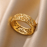 Load image into Gallery viewer, Hollow Flower Rings For Women Gold Color Stainless Steel Ring Female Engagement Wedding Party Finger Jewelry Gift 2024 Trend