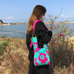 Load image into Gallery viewer, Fashion flower Crochet Wrist Bag Tote Acrylic Chains Women's Handbags Designer Knitting Shoulder Bags for Women Shopper Bag