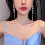 Load image into Gallery viewer, Korean Imitation Pearl Tassel Long Earring Personality Simple Temperament Stud Earrings for Women Party Jewelry Valentine's Gift