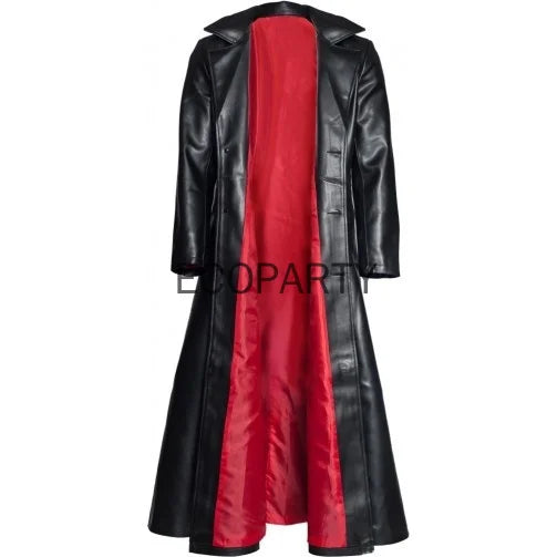 Women Lapel Gothic Punk Black Long Coat Winter Leather Long Jacket Goth Vampire Coat Dark Knight Cool Cape Coat