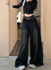 Hot Girl Baggy Woman Pants Y2k Street vintage Washed To Make Old Jeans Straight Wide-Leg Denim Black Gothic Pants For Women