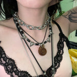 Load image into Gallery viewer, 2023 New Punk Gothic Exaggerated Heavy Metal Big Thick Chain Choker Collar Necklace Women Goth Fashion Night Club Jewelry