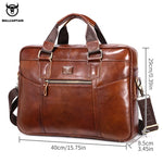 Load image into Gallery viewer, BULLCAPTAIN Men's Leather Briefcase Can Be Used For 15.5-Inch Notebook Large-Capacity Work Bags Business Shoulder Messenger Bag
