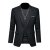 Autumn Trendy Light Luxury Men Slim Fit Suit Formal Subtlety JacketCasual Business Solid Color Lapel Long Sleeve Pockets Suit