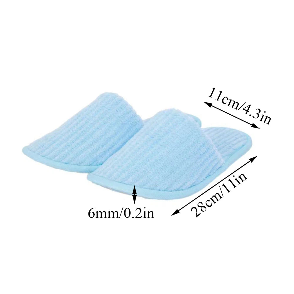 Unisex Disposable Slides Home Travel Sandals Men Women Hotel Slippers Coral Fleece Slippers Hospitality Guest Footwear One Size