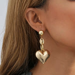 Load image into Gallery viewer, Gold Texture Love Pendant Earrings For Women Personalized Ladies Street Style Earrings Jewelry Wholesale Direct Sales