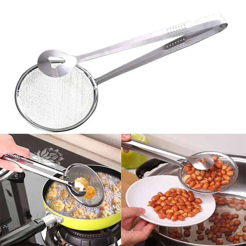 1pc Stainless Steel Fried Food Filter Clip Cooking Useful Things For Kitchen Gadgets Kitchenware Tools Utensils Item Supplies