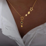 Load image into Gallery viewer, Star Pendant Stainless Steel Necklace For Women Gold Plated Waterproof Women's Necklaces Girls Neck Chain Choker Ladies Jewelry