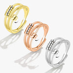 Load image into Gallery viewer, Anti Stress Anxiety Silver Ball Rings 925 Women Men Spinner Fidget Rings Vintage Gold Couple Anillos Jewelry Free Shipping Gift