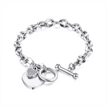 Load image into Gallery viewer, Big Heart Charm Hallowout Star Fire Ball Bracelet For Women Imitation Pearl Cute Charm Lock Closure Ins Women Bracelet Jewelry