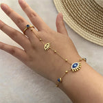 Load image into Gallery viewer, 316L Stainless Steel New Fashion Fine Jewelry 10 Different Embed Stone Zircon Charm Chain Bracelets Ring All In One For Women
