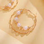 Load image into Gallery viewer, Stainless Steel Hoop Earrings for Women Metal Pearl Earrings Geometric Layer Circle Fashion Earing 2024 Trend Ear Rings New in