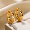 Stainless Steel Chic Heart Geometry Huggie Hoop Earrings Charm Gold Color Tarnish  Trendy Fashion Jewelry For Women Bijoux