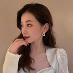 Load image into Gallery viewer, Fine Gold Color Rhinestone Square Round Earrings for Women Luxury Exquisite Stud Earrings Girl Wedding Engagement Party Jewelry