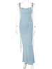 Dulzura Lace Up Backless Maxi Dress For Women Sexy Solid Long Dress 2023 Summer Party Club Evening Outfits Wholesale Items