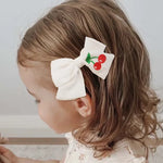 Load image into Gallery viewer, Oaoleer 1Pcs New Cherry Embroidered Hair Bow Clips for Kids Girls Cute Bowknote Barrettes Hairpin BabyHeadwear Hair Accessories