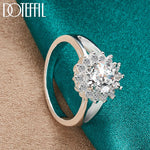 Load image into Gallery viewer, DOTEFFIL 925 Sterling Silver Crystal AAA Zircon Sun Ring For Women Fashion Wedding Engagement Party Gift Charm Jewelry