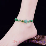 Load image into Gallery viewer, Jade Flower Anklets for Women Jewelry Gifts Green Talismans Gemstone Gemstones Men Luxury Designer Gift Natural Fashion Real