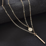 Load image into Gallery viewer, Crystal Charm Layered Pendant Necklace Set For Women Charms Fashion Square Rhinestone Female Vintage Jewelry