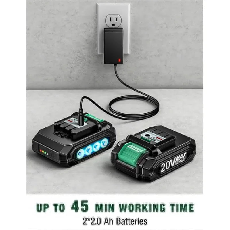 20V Cordless Buffer Polisher Kit, 24 Accessories, 2 X 2000mAh Batteries, Car Polisher w/ 6 Variable Speed Up to 3634RPM, Cordles