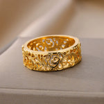 Load image into Gallery viewer, Hollow Flower Rings For Women Gold Color Stainless Steel Ring Female Engagement Wedding Party Finger Jewelry Gift 2024 Trend