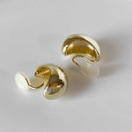 Load image into Gallery viewer, Amz Hot Sale Chunky Metal Coil Clip on Earrings Smooth Oval Round Gold Plated Non Pierced Earrings Trendy Jewelry for Women Gift