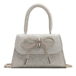 Load image into Gallery viewer, French Light Luxury Diamond Sparkling Mini Handbag Fashion Bowknot Design Chain Crossbody Bag Women's Summer New Night Club Bag