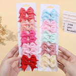 Load image into Gallery viewer, 10Pcs/Set Classical Solid Ribbon Bow Hair Clips for Kids Girl Handmade Bows Hairpin Barrettes Headwear Children Hair Accessories
