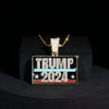 2024 New Hip Hop Men's TRUMP Letter Pendant Stainless Steel Chain Pendant Necklace For Men Independence Day Jewelry Accessories
