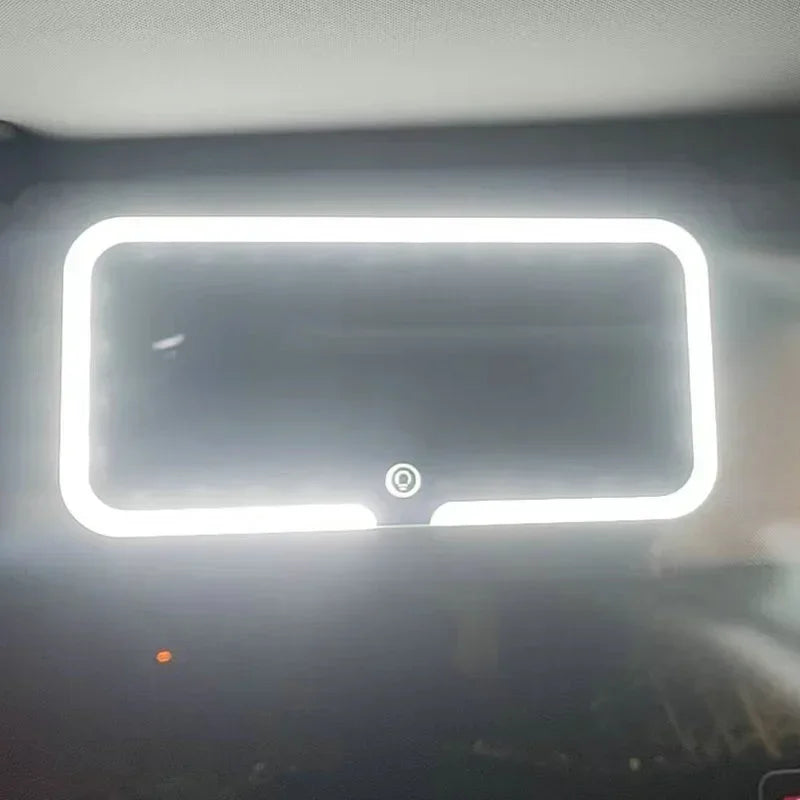 Auto Mirror Sun Visor Makeup Mirror LED Touch Screen Three Light Modes Adjustable Rechargeable Car Interior Rear Vanity Mirror