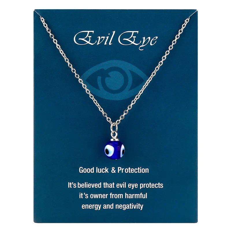 Fashion Blue Evil Eye Choker Necklace for Women Lucky Turkish Jewelry Copper Clavicle Chain Girl Party Wish Card Gift Collar