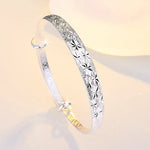 Load image into Gallery viewer, Fine 925 Sterling Silver Original romantic Gypsophila star Bangles for women bracelets fashion party wedding accessories jewelry