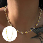 Load image into Gallery viewer, HONGTONGDaisy Colorful Accessories For Women Bohemian Charm Gold Plated Chain Stainless Steel Jewelry Cute Girl Fashion Gift