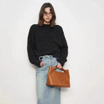 Load image into Gallery viewer, Rowvintage Soft Genuine Leather Handbag Versatile Fashionable Saddle Bag Single Shoulder Crossbody Bag For Women
