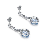Load image into Gallery viewer, Natural Aquamarine Drop Earrings for Women Sterling Silver 925 Timeless Design Delicate Female Jewelry Wedding Luxury Earrings