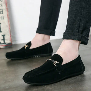 High Quality Slip-on Loafers for Men Summer Men Shoes Lightweight Flats Male Walking Shoes Suede Leather Soft Driving Moccasins