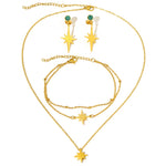Load image into Gallery viewer, Stainless Steel Jewelry Set Necklace Bracelet Earrings Multi-Layer Chain Aesthetic Jewelry Set For Women Jewelry Banquet Gifts