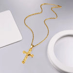 Load image into Gallery viewer, Fashion Stainless Steel Jesus Cross Pendent Necklace Religious Accessaries Necklace Hot Sale Amulet Birthday Party Jewlery Gifts
