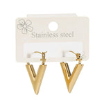 Load image into Gallery viewer, SZN 316L Stainless Steel Gold Plated V Shape Hoop Earrings For Women New Fashion Vintage Charms Girls Jewelry Party Gifts
