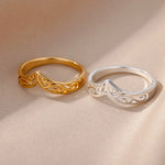 Load image into Gallery viewer, Stainless Steel Rings For Women Men Gold Color Plant Totem Ring Female Male Fashion Wedding Party Finger Jewelry Gift 2024 Trend