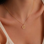 Load image into Gallery viewer, Fashion Mogen Star of David Pendant Necklace for Women Stainless Steel Jewish Symbols Necklace Men's Religious Amulet Jewelry