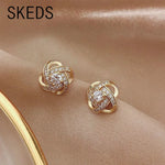 Load image into Gallery viewer, SKEDS Exquisite Women Girls Cross Crystal Earrings Jewelry Korean Style Fashion Lady Elegant Shiny Boutique Decoration Ear Rings