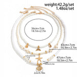 Load image into Gallery viewer, SHIXIN 3Pcs Beach Fish Tail Starfish Short Choker Necklace Set for Women Boho Imitation Pearl Rice Beads Collar Chain Jewelry