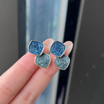 Load image into Gallery viewer, Bohemian Square Blue Zircon Stud Earrings For Women Fashion Enamel Geometric Pendant Earrings Charms Vintage Daily Jewelry Gift