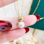 Load image into Gallery viewer, DIY Pearl Accessories S925 Pure Silver Set Chain Empty Cat Pendant with Silver Chain Fit 6-8mm Round Flat Beads L043