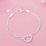 Load image into Gallery viewer, Hot fine 925 Sterling Silver romantic heart bracelets for women fashion designer party wedding Accessories Jewelry holiday gifts