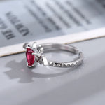 Load image into Gallery viewer, Draculaura Bat Heart Rings Women Fashion Gothic Jewelry Accessories Vampire Inspired Silver Plated Adjustable Ring Gift For Her