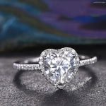 Load image into Gallery viewer, Heart Rings for Women Silver Color Wedding Engagement Bridal Jewelry Cubic Zirconia Stone Elegantj Ewelry Anillo Hombre Кольцо