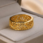 Load image into Gallery viewer, Hollow Flower Rings For Women Gold Color Stainless Steel Ring Female Engagement Wedding Party Finger Jewelry Gift 2024 Trend